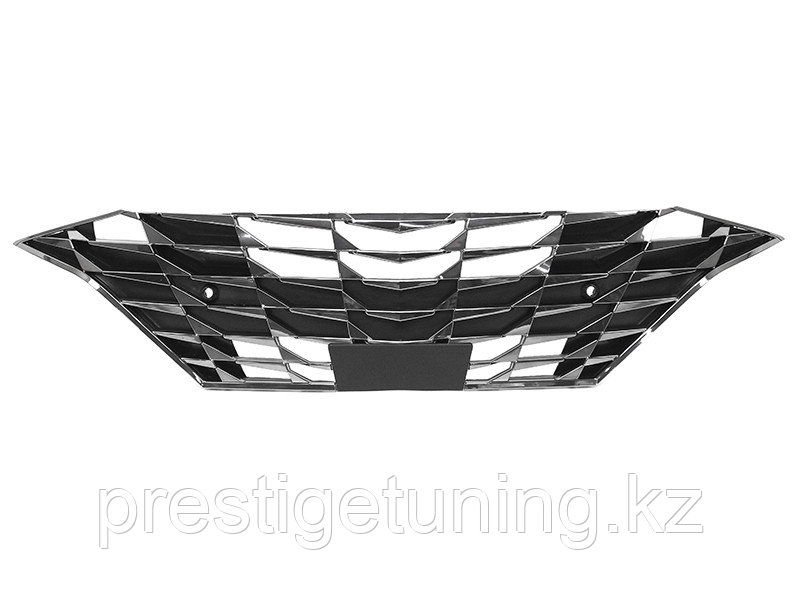 Решетка радиатора на Hyundai Elantra 2020-23 темный хром под сонары (SAT) - фото 1 - id-p115509656