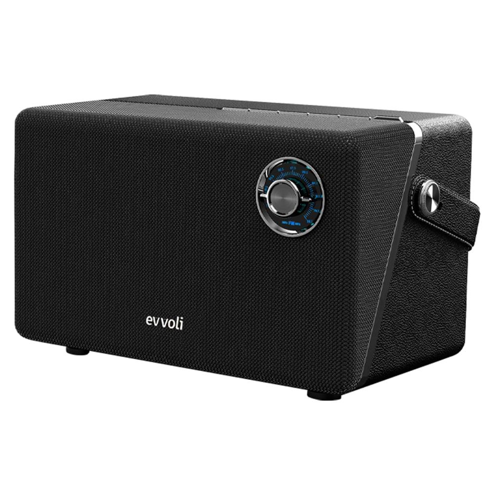 Evvoli Portable Wireless Retro Bluetooth Speaker With 50W Heavy Bass Speaker - EVAUD-RB51B, Black