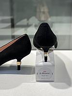 Элегантные женские туфли "Paoletti" натуральная кожа черного цвета. Модная женская обувь 36