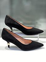 Элегантные женские туфли "Paoletti" натуральная кожа черного цвета. Модная женская обувь