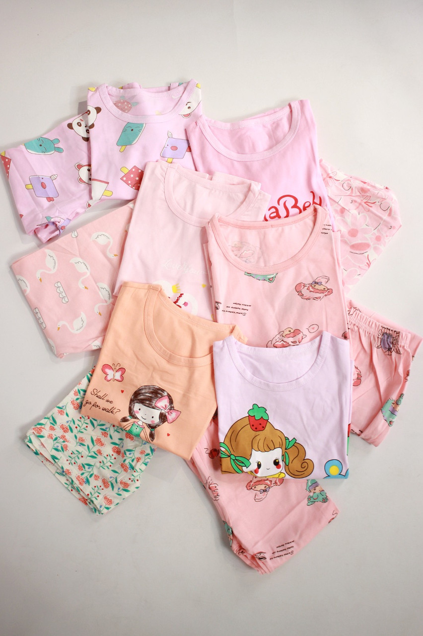 Пижама с коротким рукавом и шортами или брюками для девочки гамма розовый - фото 5 - id-p115512166