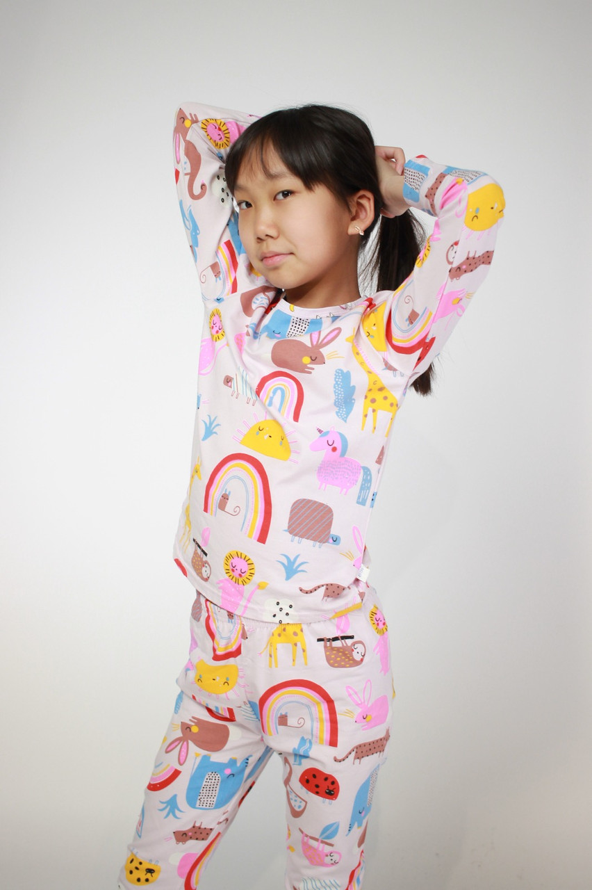 Пижама с длинным рукавом и брюками для девочки мультиколор - фото 4 - id-p115512174