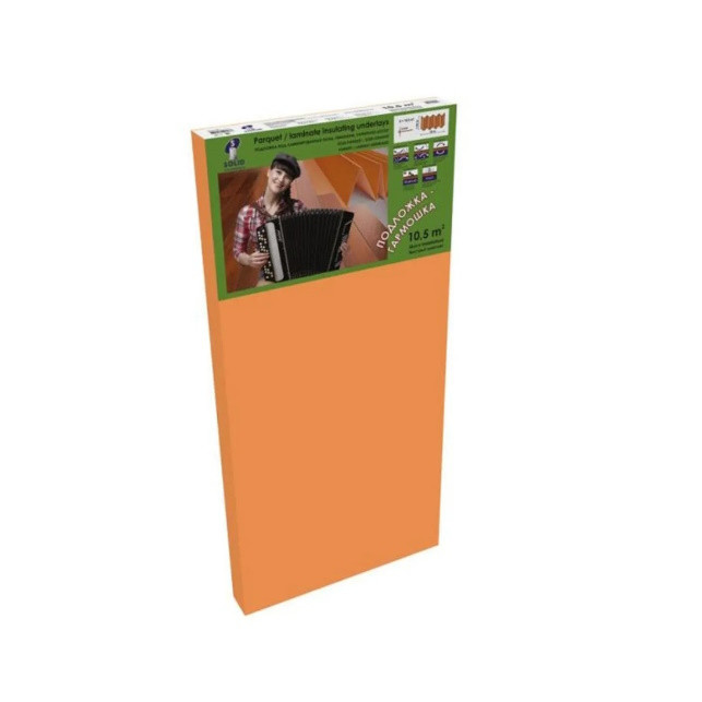 Подложка гармошка Солид Оранжевая 1050х500*3мм (1пакет 10,5м2 ) - фото 1 - id-p115519544