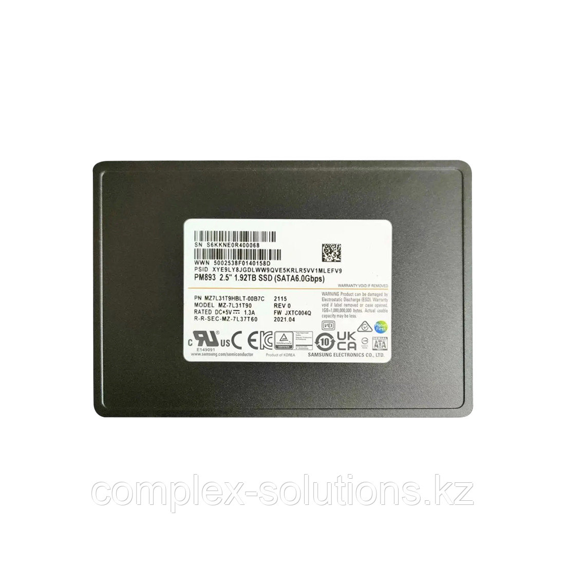 Твердотельный накопитель SSD Samsung PM893 1.92TB SATA MZ7L31T9HBLT-00B7C - фото 1 - id-p115493559