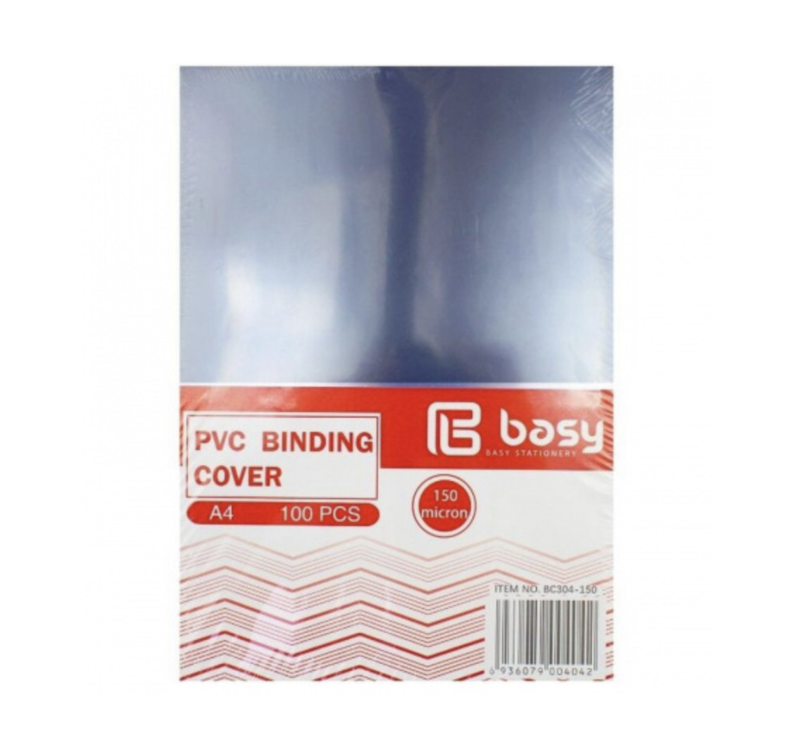Обложка для переплета BASY, А4, пластик, 150 мкм, прозрачная - фото 1 - id-p63802065