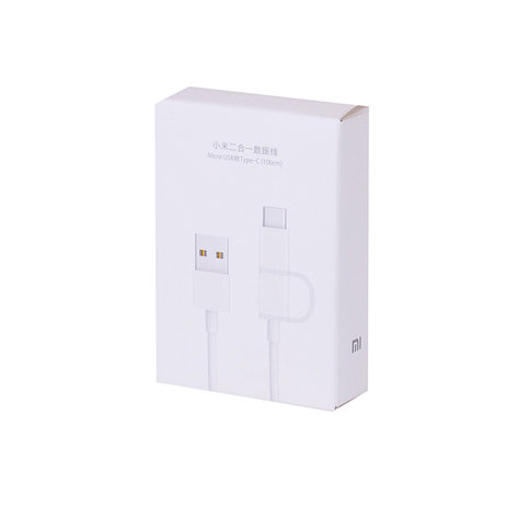 Интерфейсный кабель Xiaomi 100cm MICRO USB and Type-C Белый, фото 3