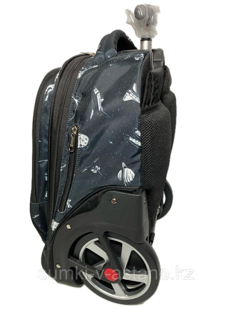 Школьный рюкзак на колёсах "FEIYU", с защитным чехлом. Высота 50 см, ширина 32 см, глубина 24 см. - фото 4 - id-p108960992