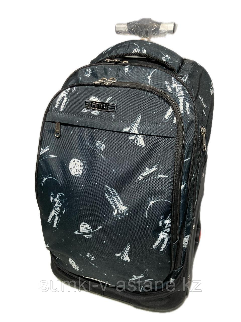 Школьный рюкзак на колёсах "FEIYU", с защитным чехлом. Высота 50 см, ширина 32 см, глубина 24 см. - фото 5 - id-p108960992