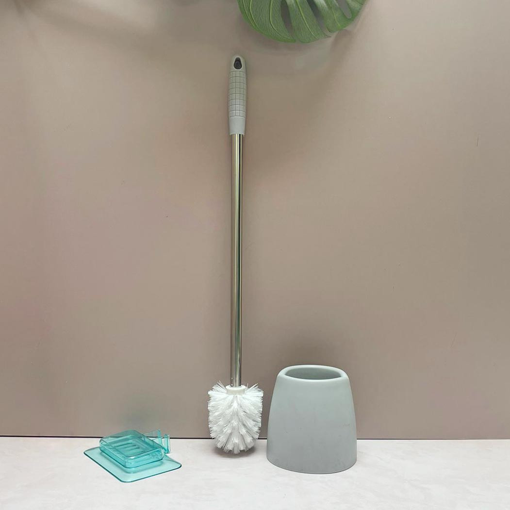 Ершик для унитаза с металлической ручкой 57 см серый