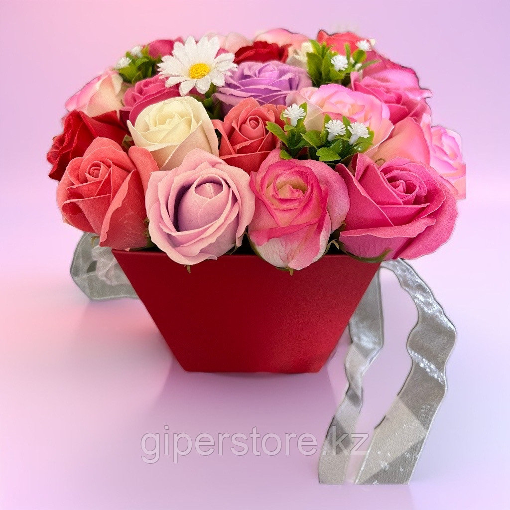 Букет мыльных роз,19 роз. Эксклюзивные подарки ручной работы
