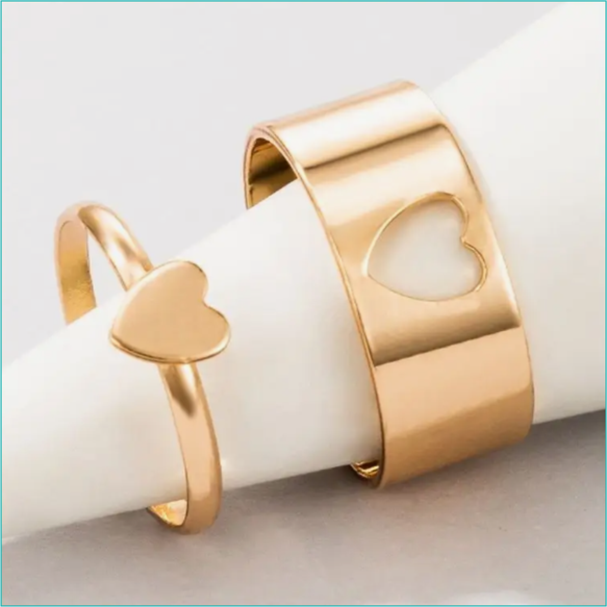 Парные кольца "Сердечки" (2 шт.) (р.21), фото 1