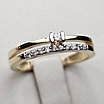 Золотое  кольцо 17р с бриллиантами 0.13Ct SI1/J, VG-Cut, фото 6