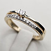 Золотое  кольцо 17р с бриллиантами 0.13Ct SI1/J, VG-Cut, фото 10