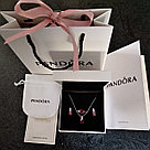 Серебряный комплект "Любовь" колье, кольцо и серьги Pandora пандора, фото 3