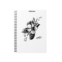 Тетрадь общая с пластиковой обложкой на спирали ErichKrause Blossom, Black and White, А5, 80 листов,