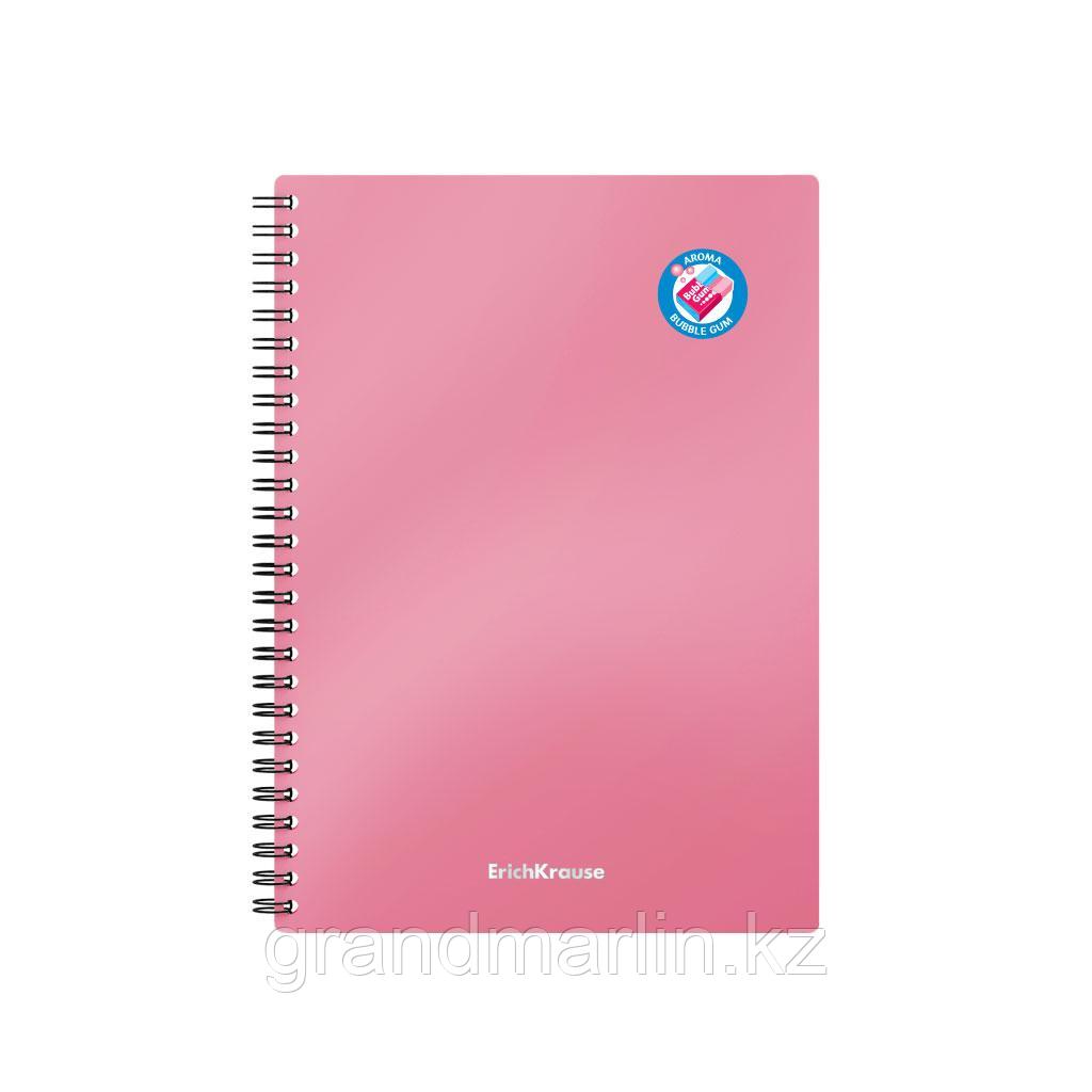 Тетрадь общая с пластиковой обложкой на спирали ErichKrause Bubble Gum, розовый, А5, 80 листов, клет - фото 1 - id-p115504927