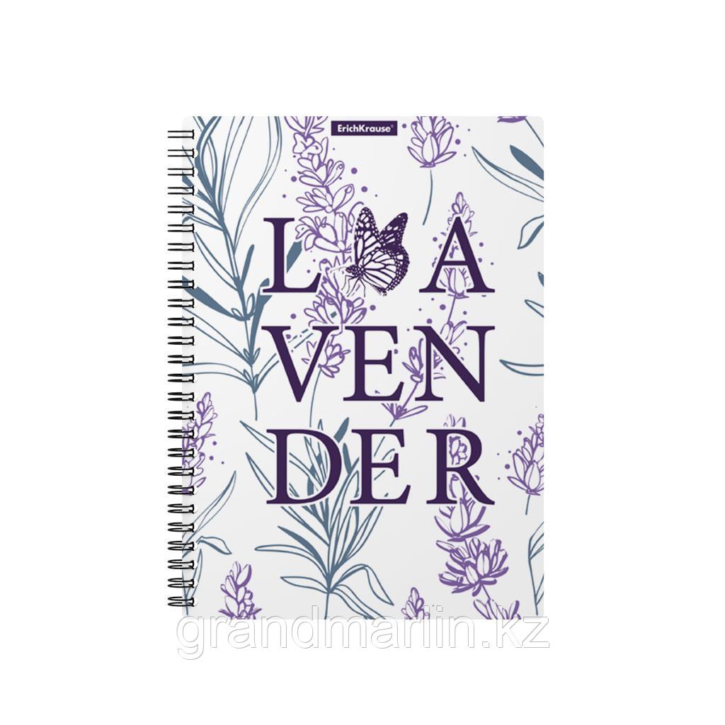 Тетрадь общая с пластиковой обложкой на спирали ErichKrause Lavender, А5, 80 листов, клетка