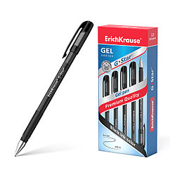 Ручка гелевая ErichKrause G-Star® Stick&Grip Original 0.5, цвет чернил черный (в коробке по 12 шт.)