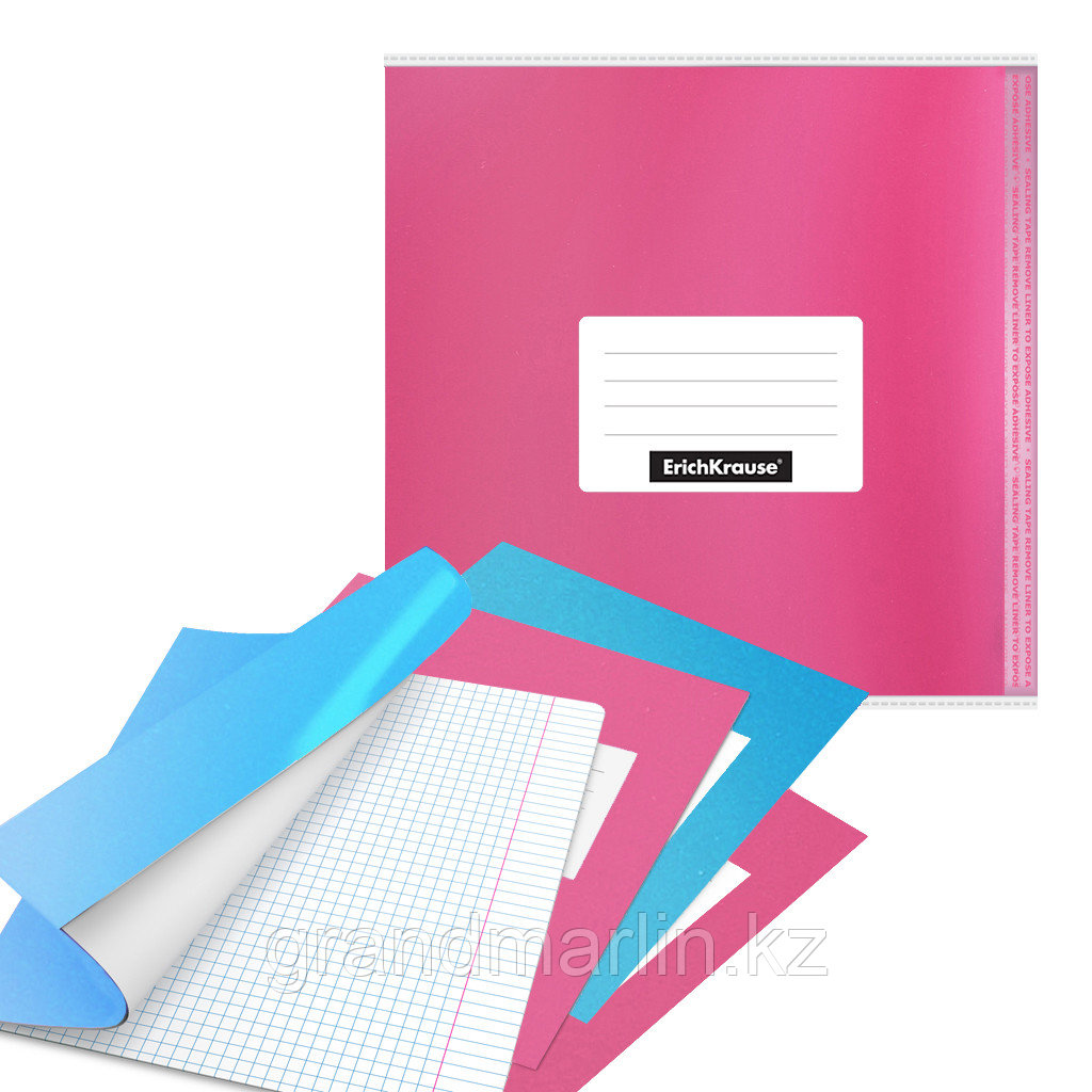Набор пласт. обл. ErichKrause Glossy Bubble Gum, арома, для тетр. и дневн.,кл.край,клап. в край,стик, фото 1