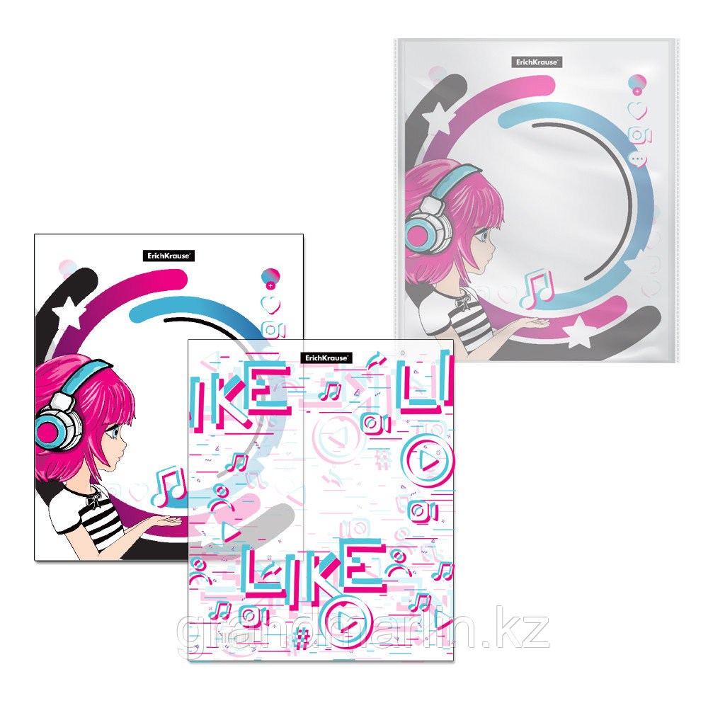 Набор пластиковых обложек ErichKrause® Top Blogger для тетрадей и дневников, 212х347мм, 80 мкм, ассо, фото 1