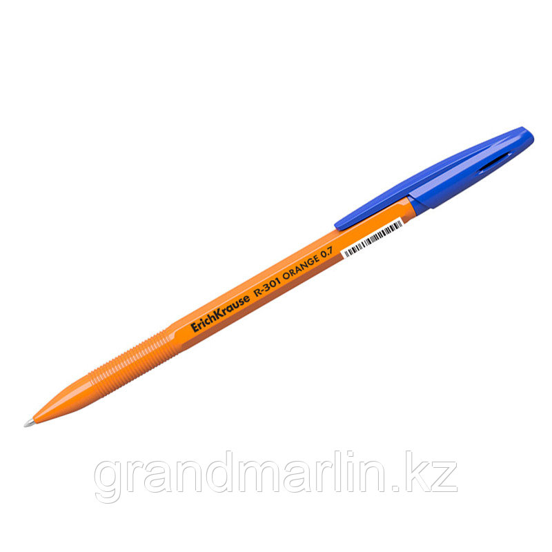 Ручка шариковая Erich Krause "R-301 Orange" синяя, 0,7мм, штрихкод - фото 2 - id-p115504859