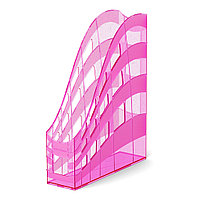 Подставка для бумаг вертикальная пластиковая ErichKrause® S-Wing, Glitter, 75мм, розовая