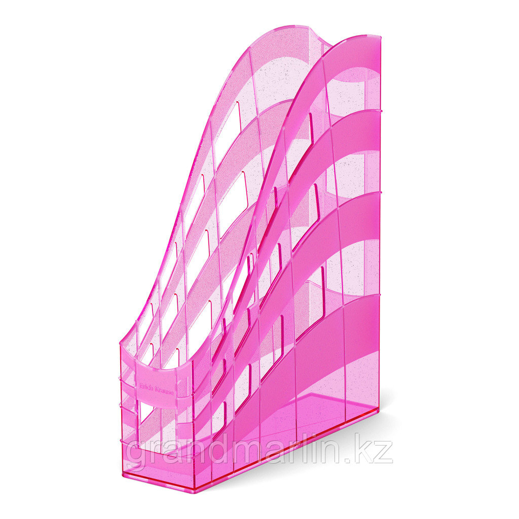 Подставка для бумаг вертикальная пластиковая ErichKrause® S-Wing, Glitter, 75мм, розовая - фото 1 - id-p115504813