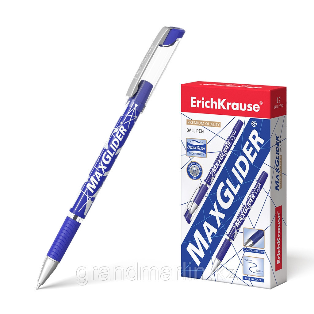 Ручка шариковая ErichKrause MaxGlider® Stick&Grip 0.7, Ultra Glide Technology, цвет чернил синий (в - фото 1 - id-p115504860