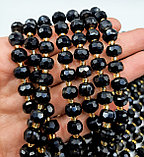 Агат черный, граненый, 8×6мм, фото 3