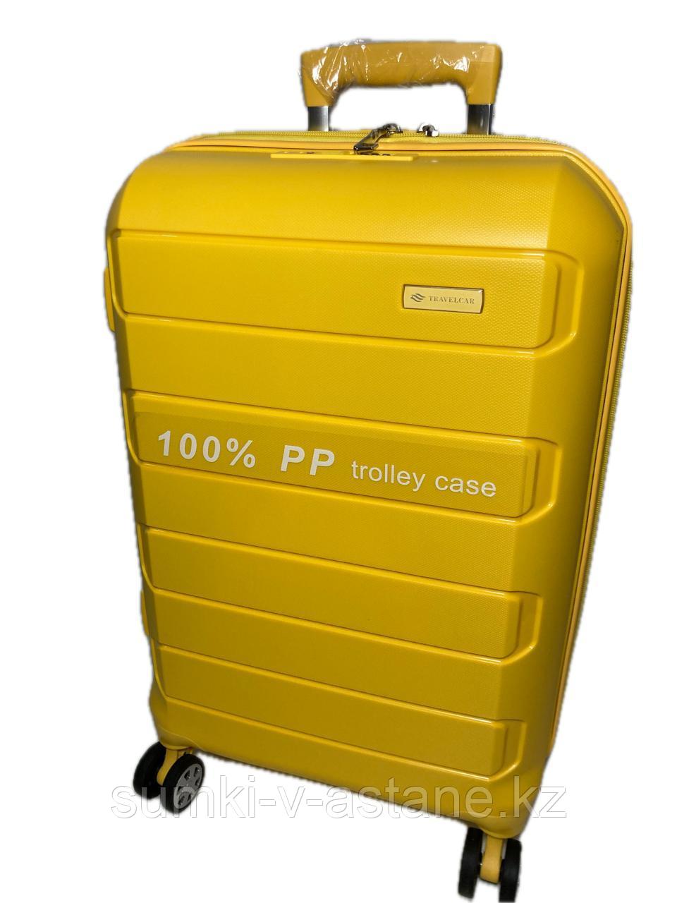 Маленький пластиковый дорожный чемодан на 4-х колёсах "Travel Car". Высота 56 см, ширина 36 см, глубина 24 см) - фото 3 - id-p73820260