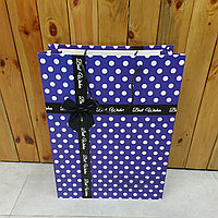 Пакет Подарочный "Best Wishes - сине-черный". Размер 30x41,5x12 см. Упаковка для подарка. Пакеты картонные.