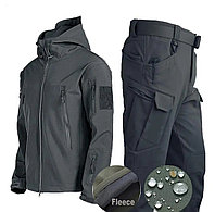 Тактический костюм демисезонный ветрозащитный серый + ремень тактический