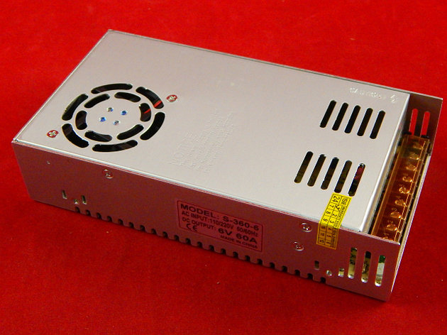 Импульсный блок питания S-360-6, 6В, 60А, 360Вт, с активным охлаждением, фото 2