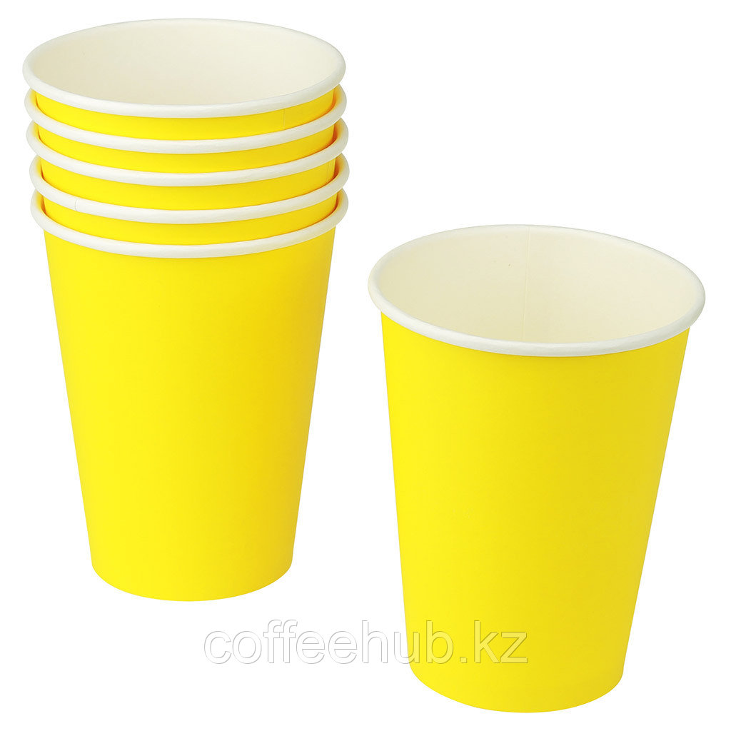 Бумажный стакан ECO CUPS d=90мм 350 мл, жёлтый (1000 шт / коробка)