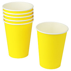 Бумажный стакан ECO CUPS d=90мм 350 мл, жёлтый (1000 шт / коробка)