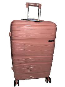 Средний пластиковый дорожный чемодан на 4-х колёсах Fashion (высота 64 см, ширина 42 см, глубина 24 см)