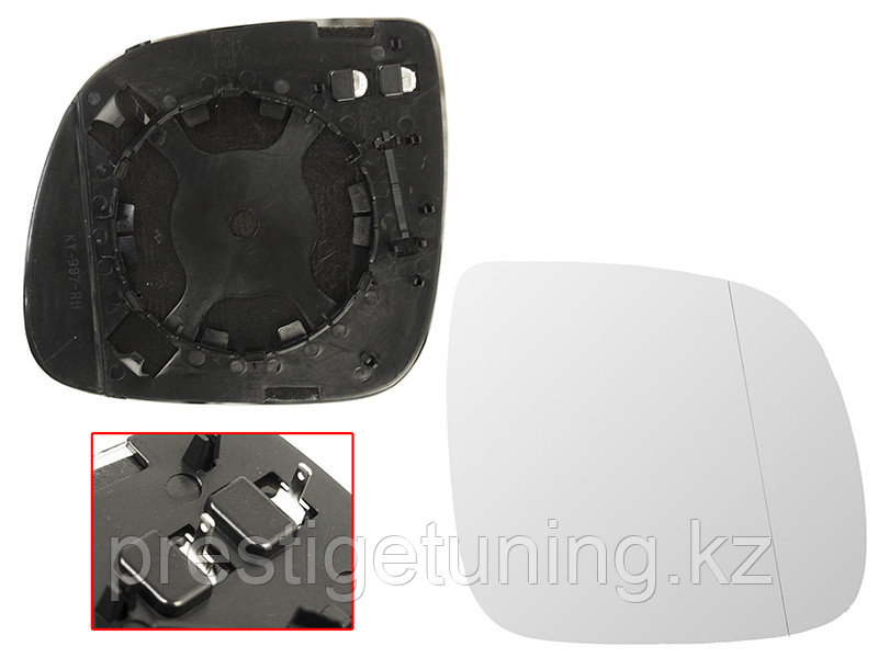 Полотно зеркала правое (R) на Audi Q7 2006-09 асферическое с обогревом (ALKAR) - фото 1 - id-p115585169