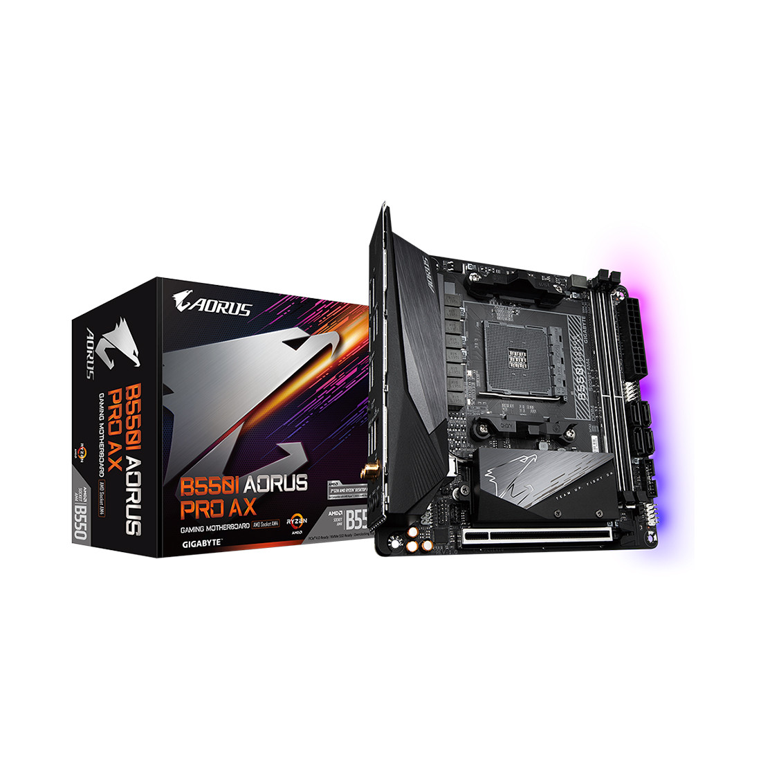 Материнская плата Gigabyte B550I AORUS PRO AX - фото 1 - id-p115589333