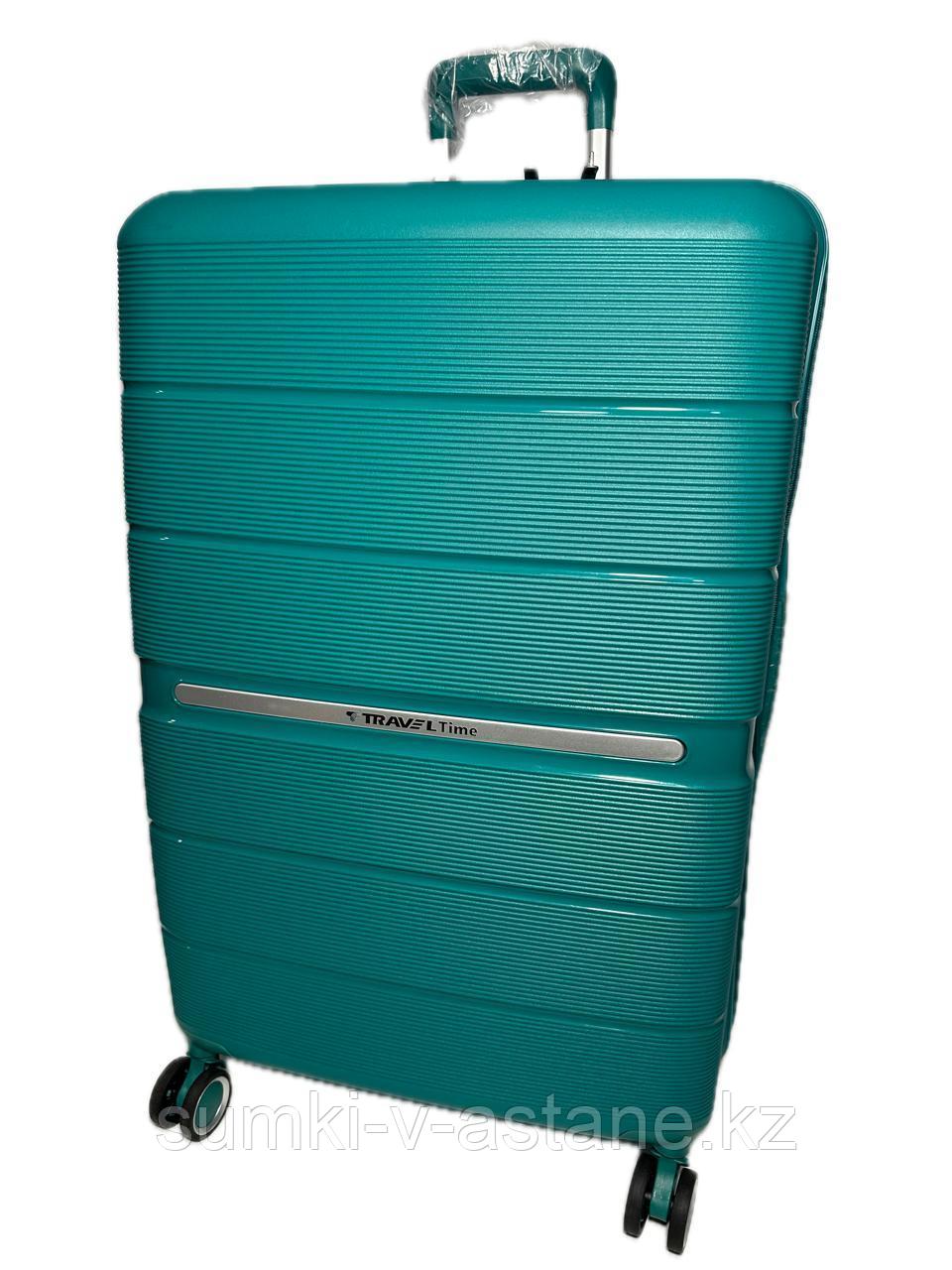 Большой пластиковый дорожный чемодан на 4-х колёсах "Travel Time" (высота 74 см, ширина 47 см, глубина 27 см) - фото 10 - id-p100382320