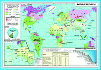 Карта Водные ресурсы мира