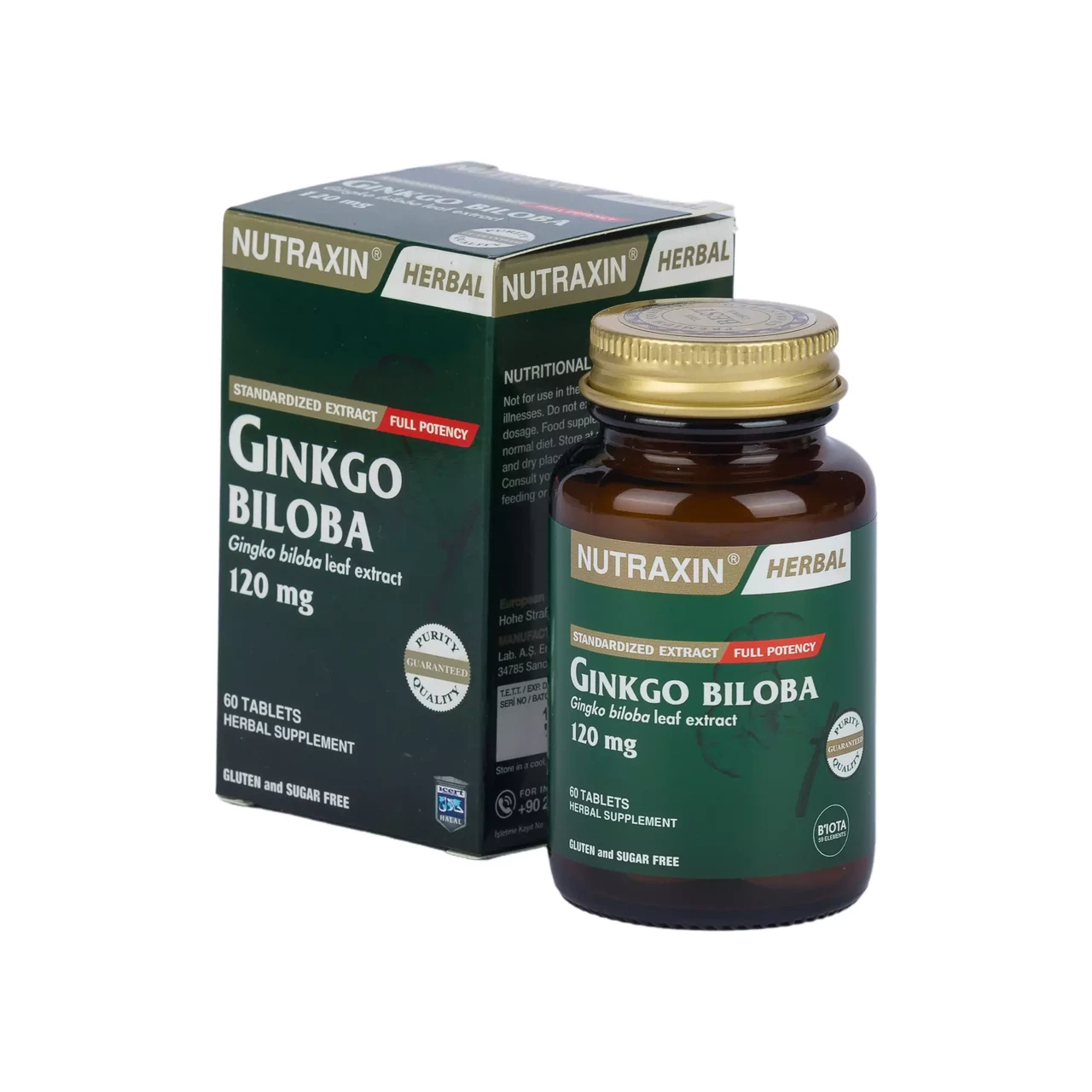 Nutraxin Ginkgo Biloba - таблетки для мозга, 60 таблеток - фото 1 - id-p115590355