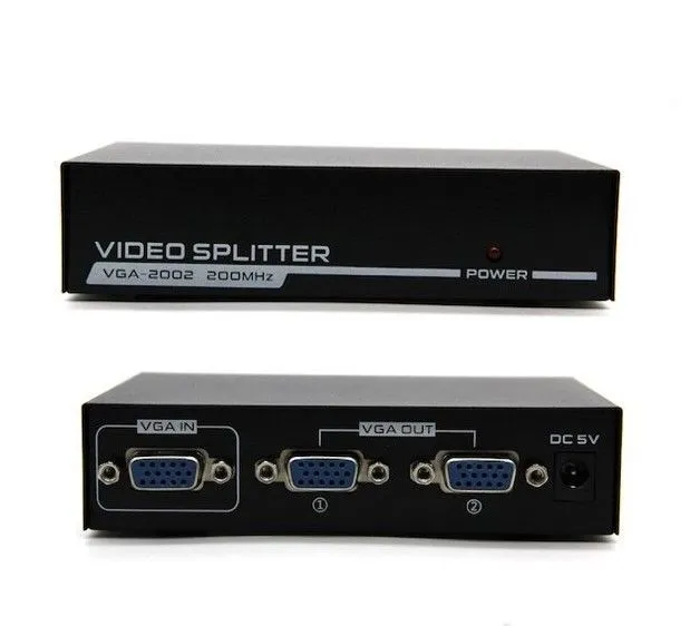Разветвитель VGA Splitter 1X2, 2 порта, черный, VGA-2002 - фото 2 - id-p115590781