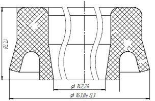 №8 Уплотнитель поршня 2S91.03.12 (чертёж УПЛ-2FZ18-35.00.002)