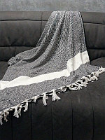 Полотенце пляжное турецкое пештемаль, хаммам, серое, 100x170