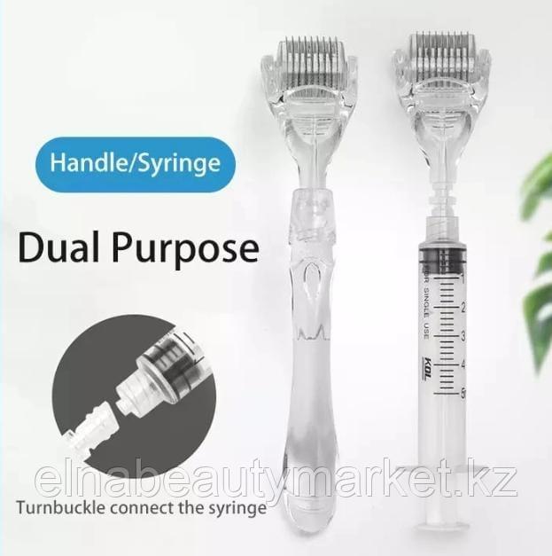 Derma Roller System мезороллер 0,75мм прозрачный +шприц дозатор