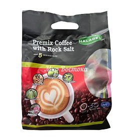 Кофе с 5 травами и каменной солью Premix Coffee with Rock Salt от Halagel (15 пакетиков)