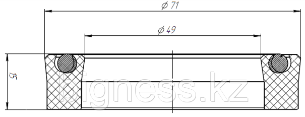 №16 Уплотнитель с кольцом 2FZ1870DBYS.03.22-00 (чертёж УПЛ-2FZ23-35.01.000)