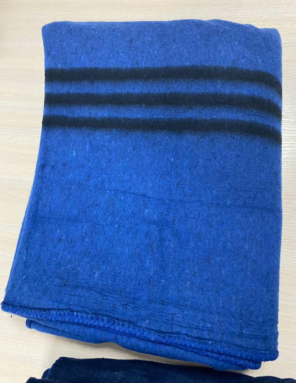 Одеяло армейское полушерстяное синее 200х150 - фото 2 - id-p115714597