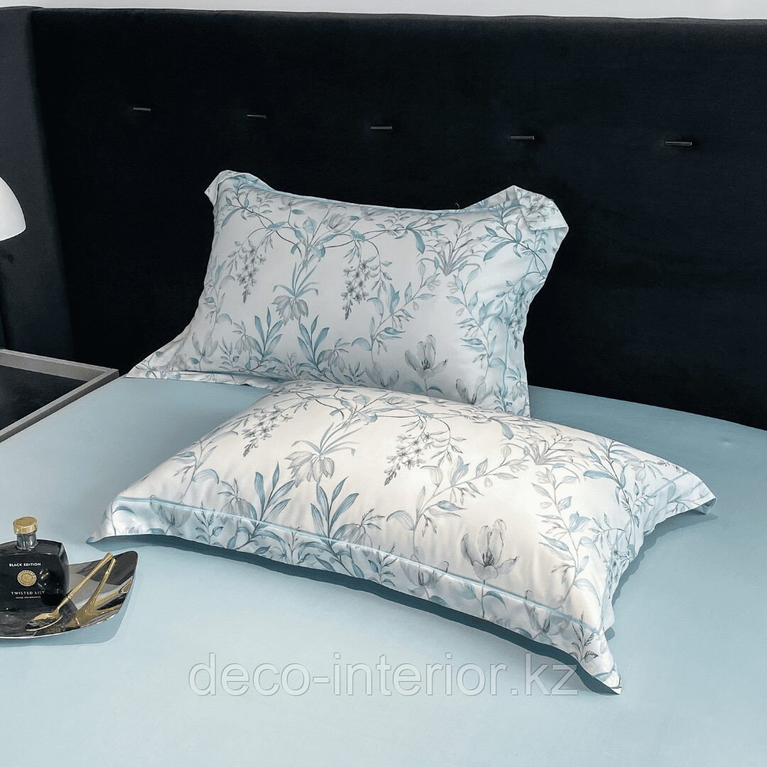 Полуторный комплект постельного белья из тенселя с одеялом и цветочным принтом - фото 3 - id-p108550205