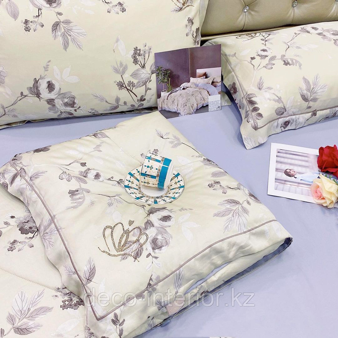 Комплект постельного белья двуспальный из тенселя с цветочным принтом - фото 2 - id-p100536705
